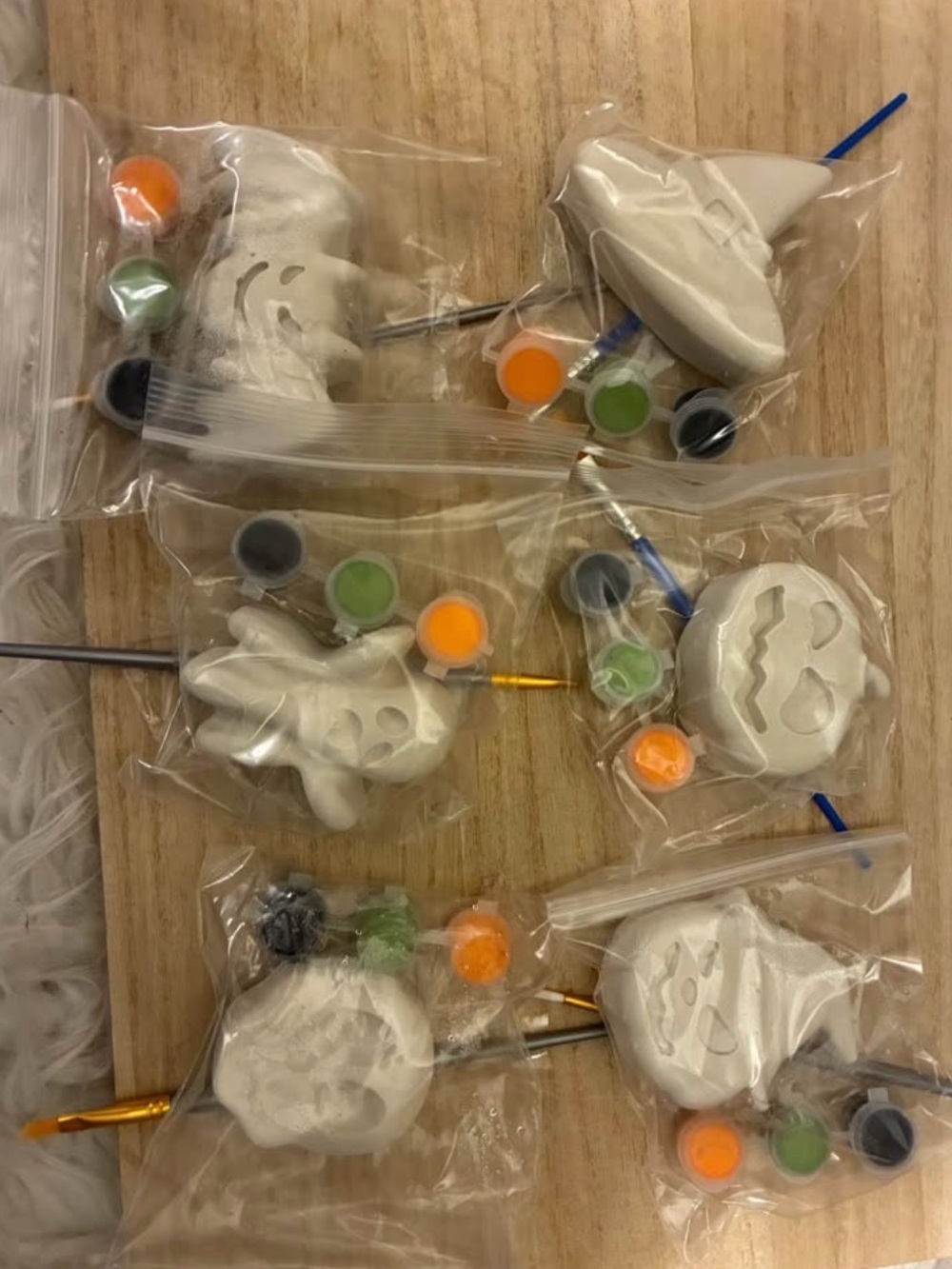 Halloween Ghost and Pumpkin Paint-Your-Own Favor Kit - Set of 6